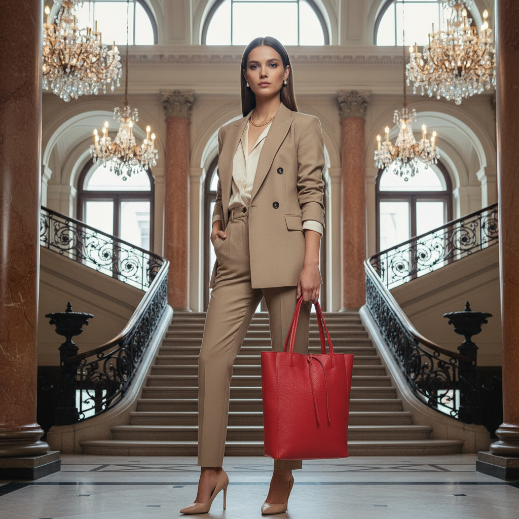 Italian Genuine Calf Leather Tote Bag