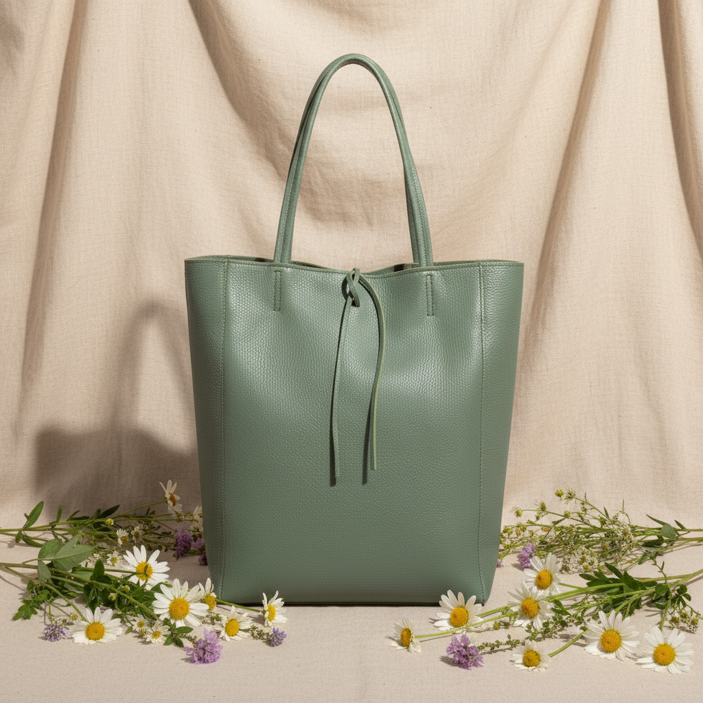 Italian Genuine Calf Leather Tote Bag