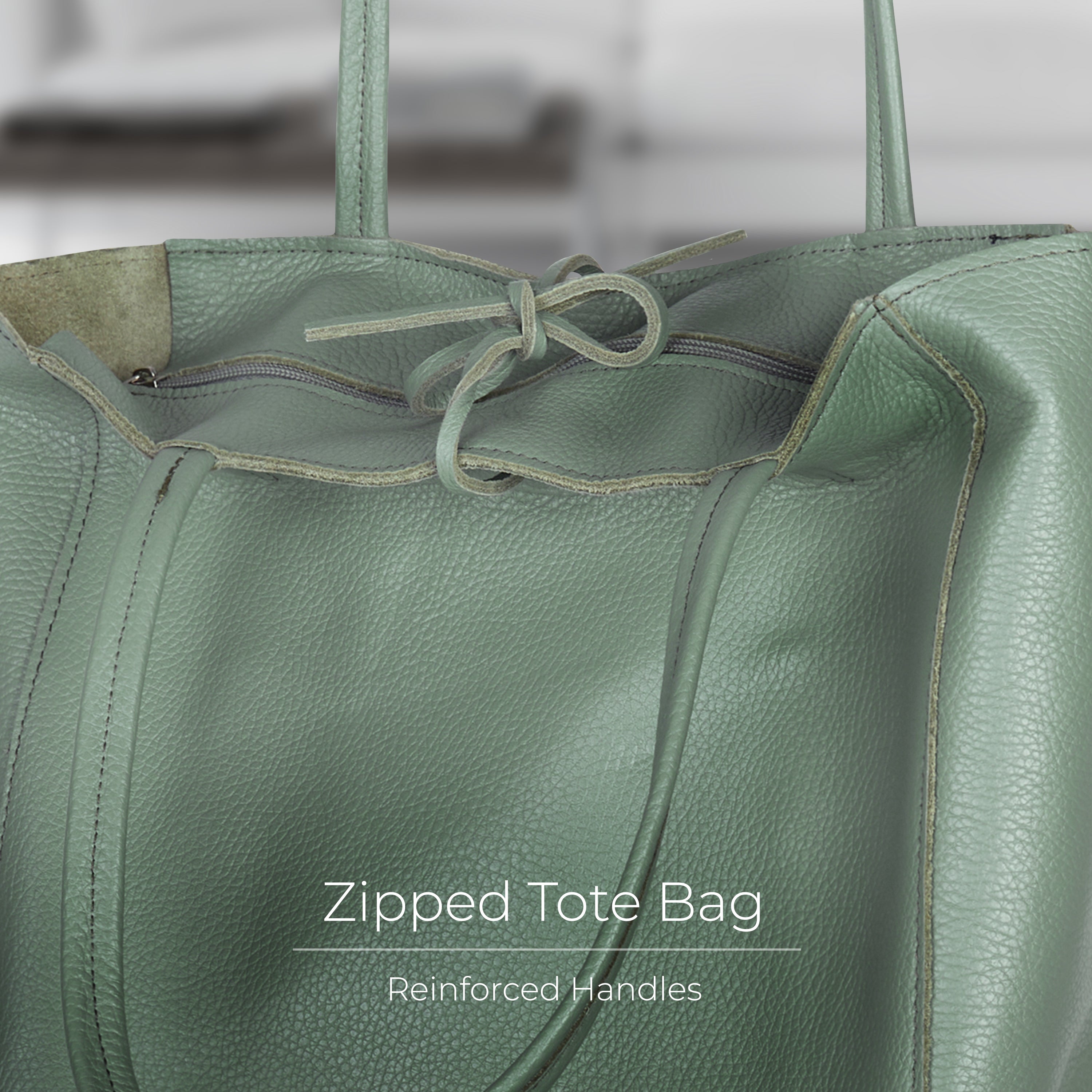 Italian Genuine Calf Leather Tote Bag