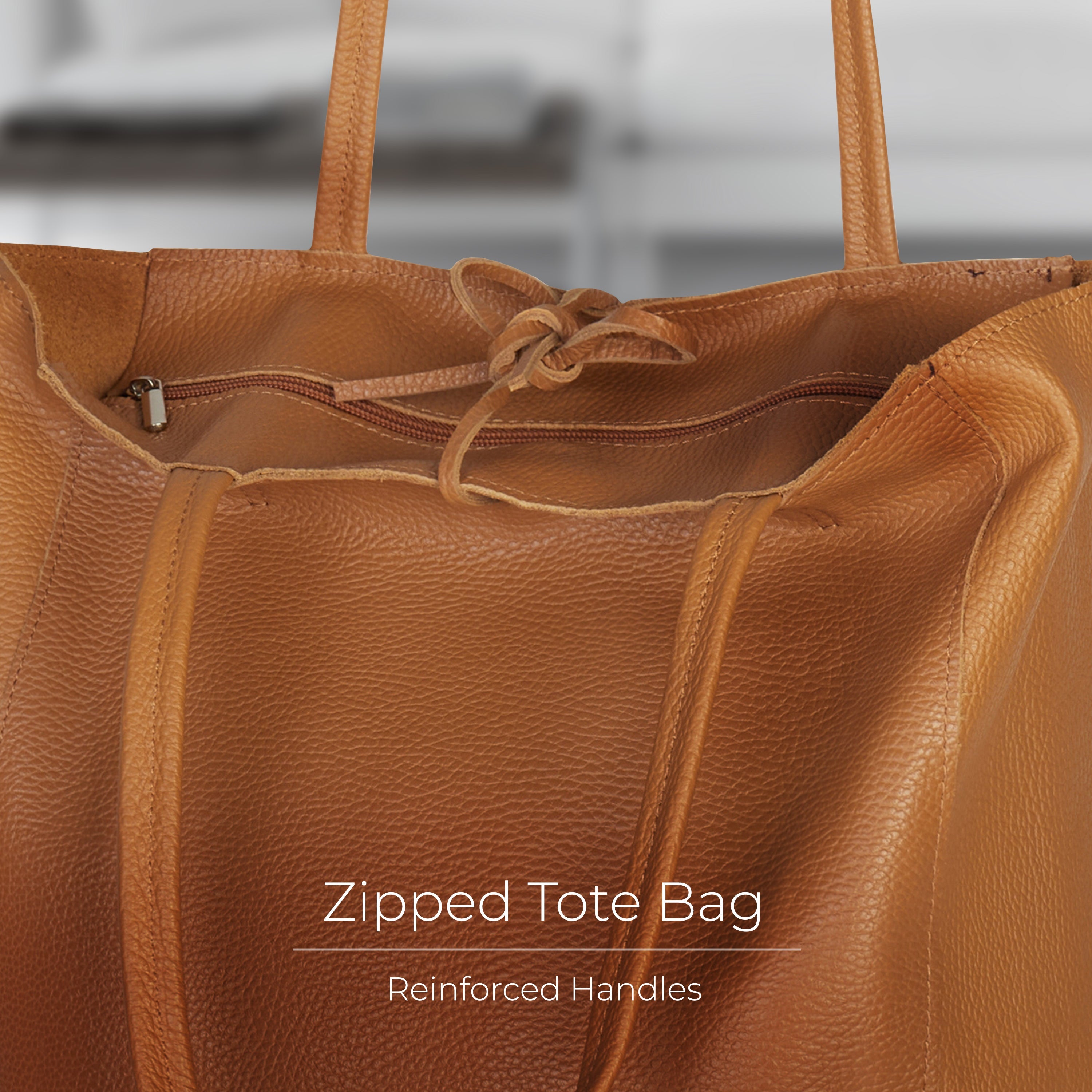 Italian Genuine Calf Leather Tote Bag
