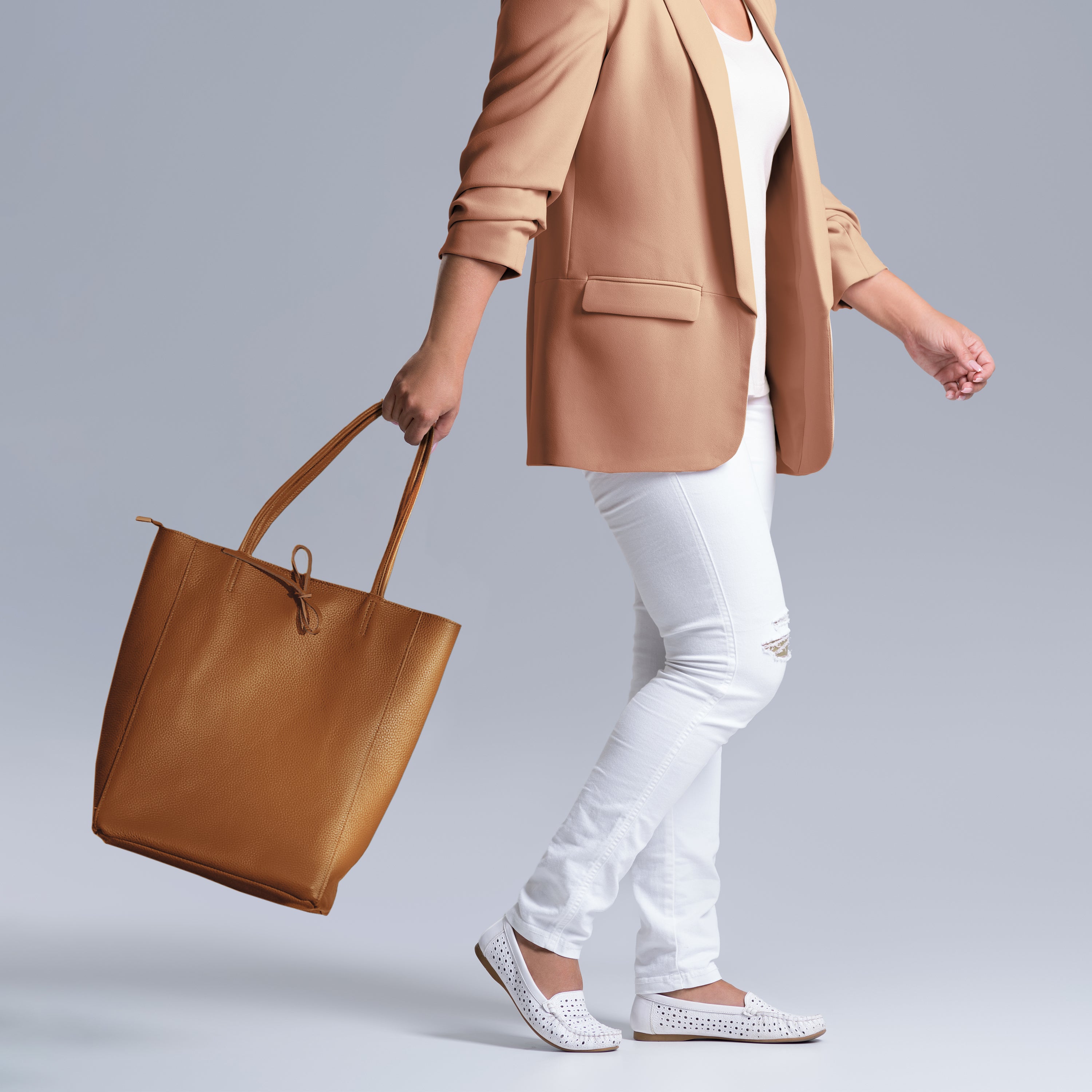 Italian Genuine Calf Leather Tote Bag
