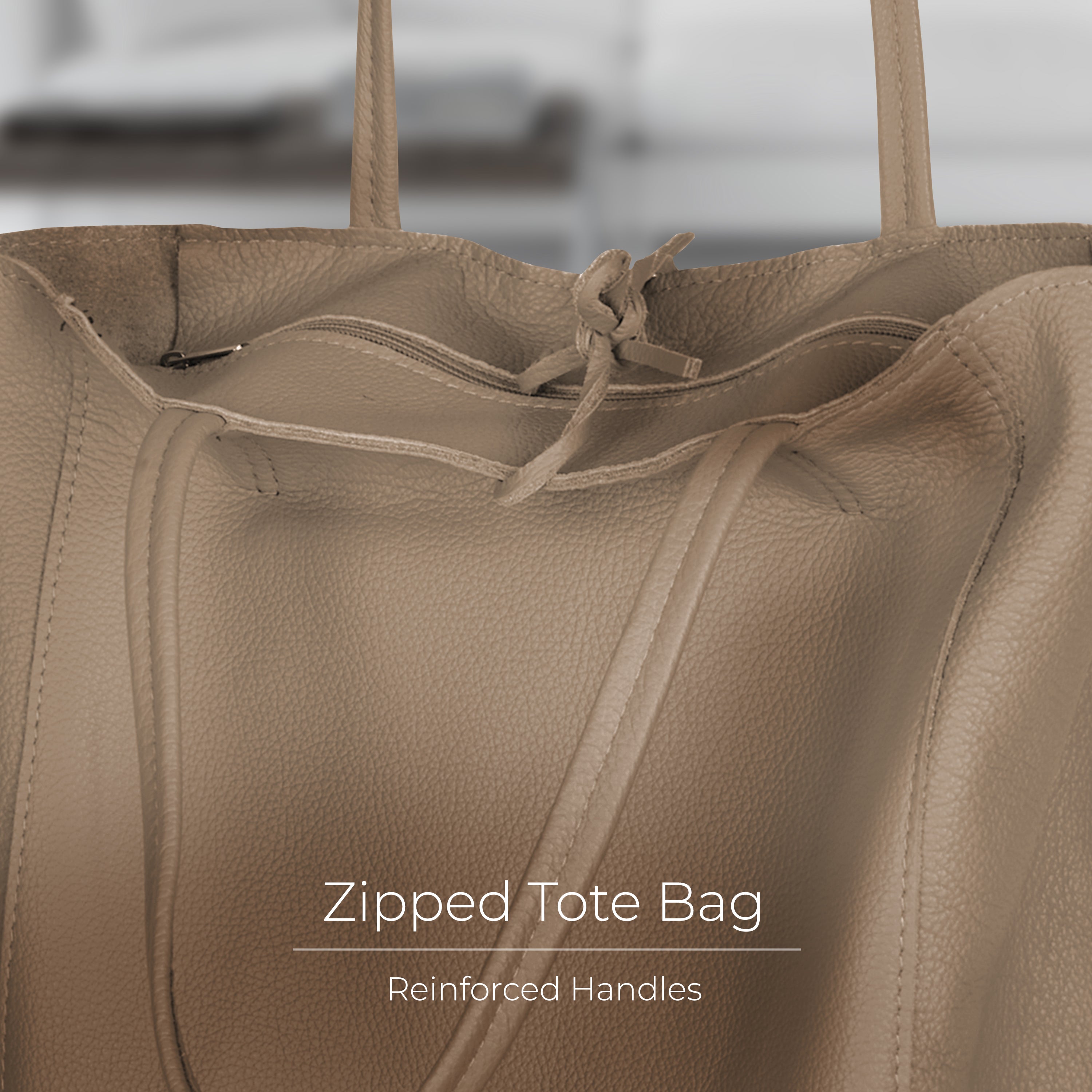 Italian Genuine Calf Leather Tote Bag