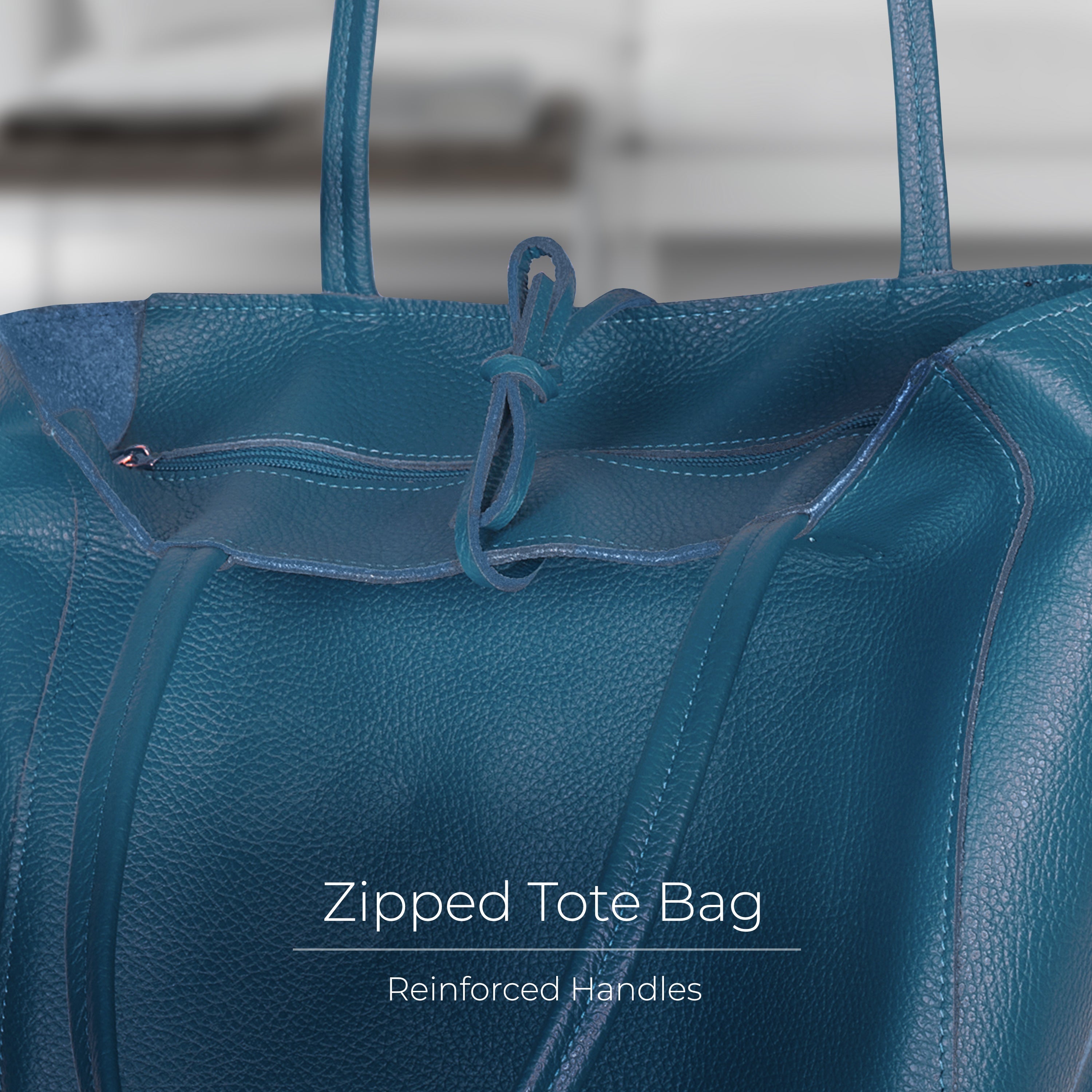 Italian Genuine Calf Leather Tote Bag