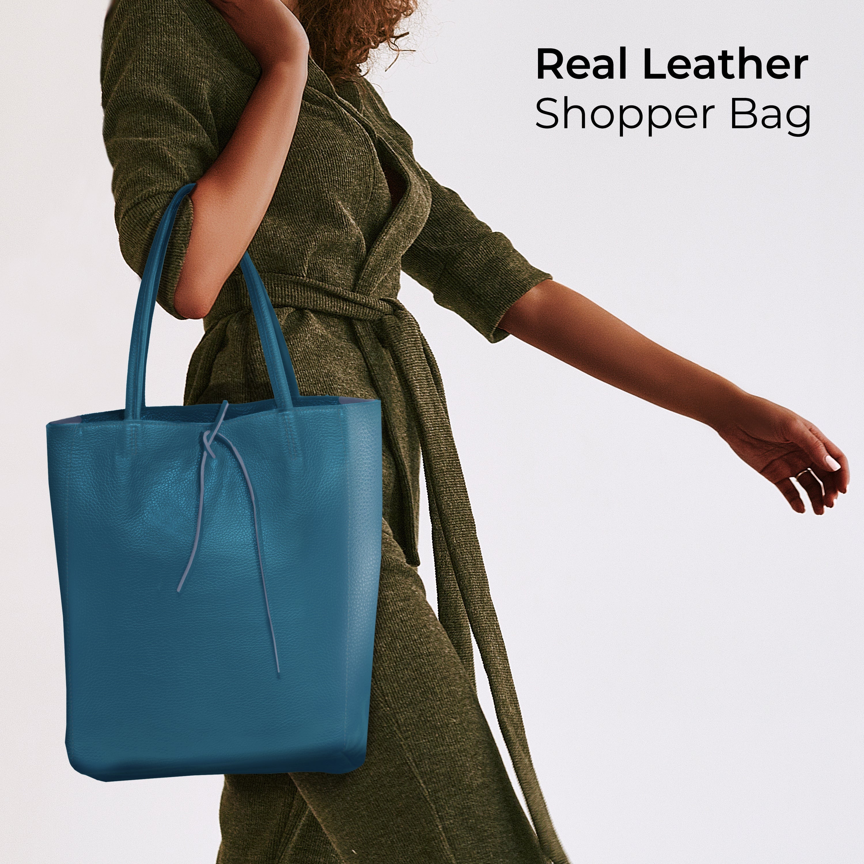 Italian Genuine Calf Leather Tote Bag