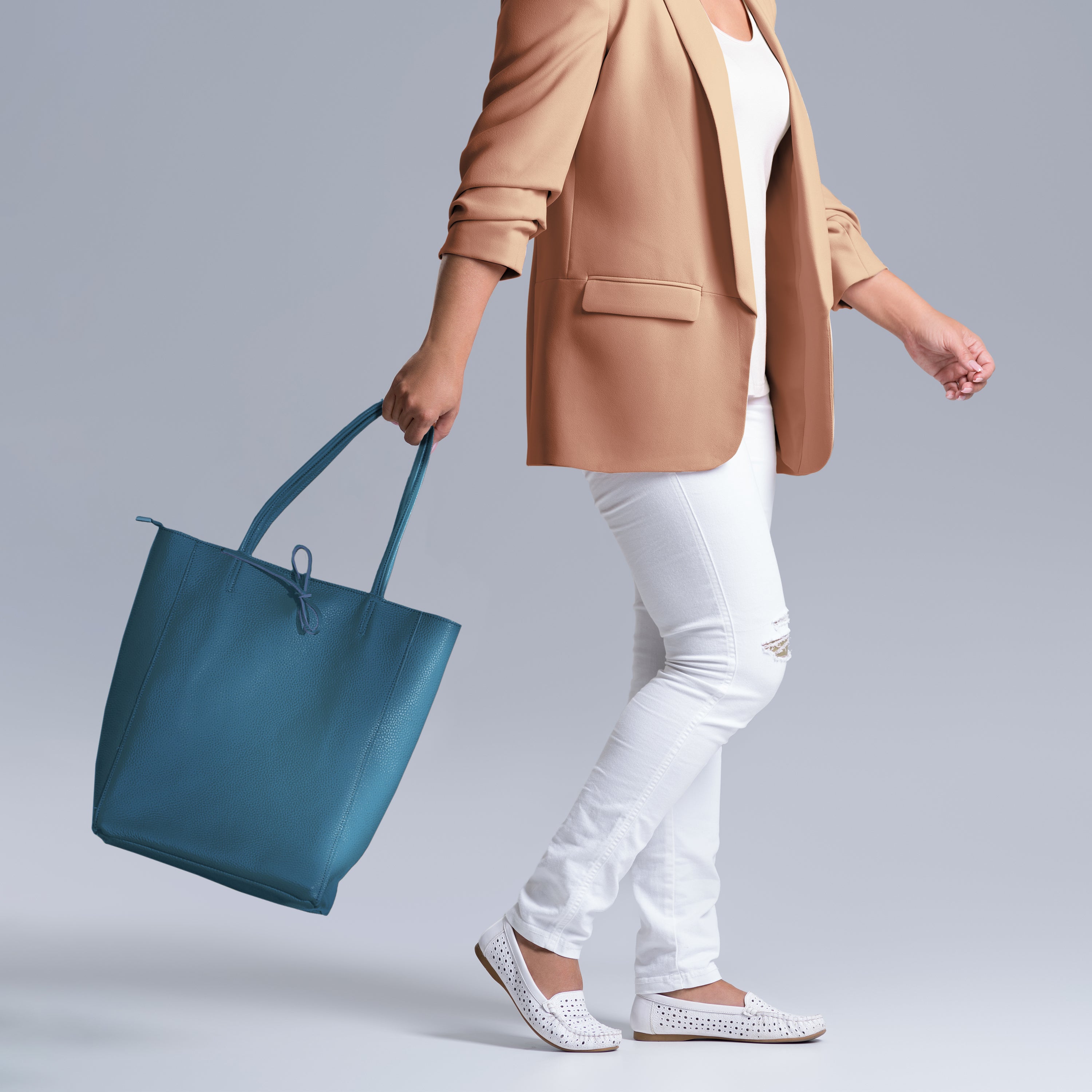 Italian Genuine Calf Leather Tote Bag
