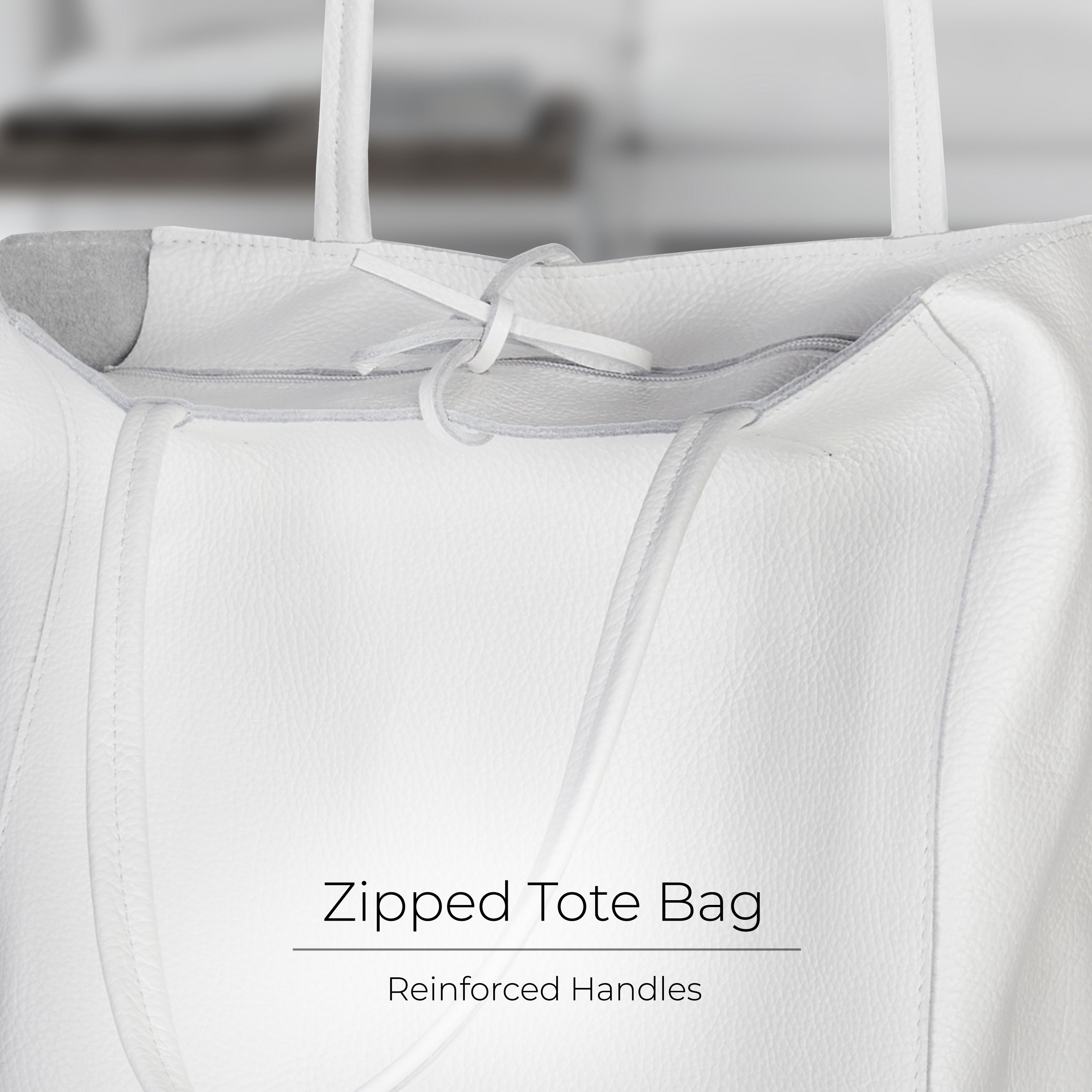Italian Genuine Calf Leather Tote Bag