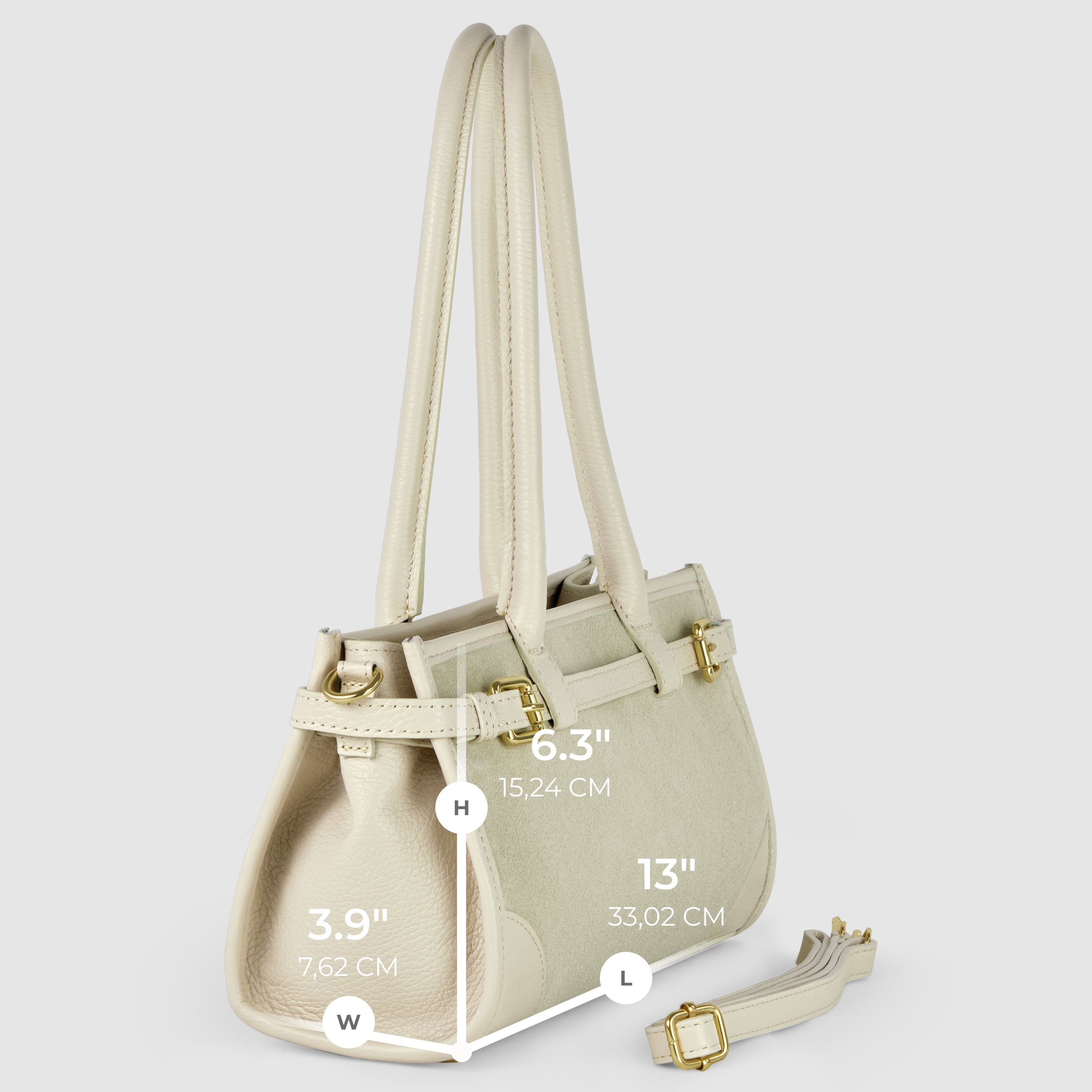 Italian Genuine Suede & Calf Leather Top-handle Bag 282615