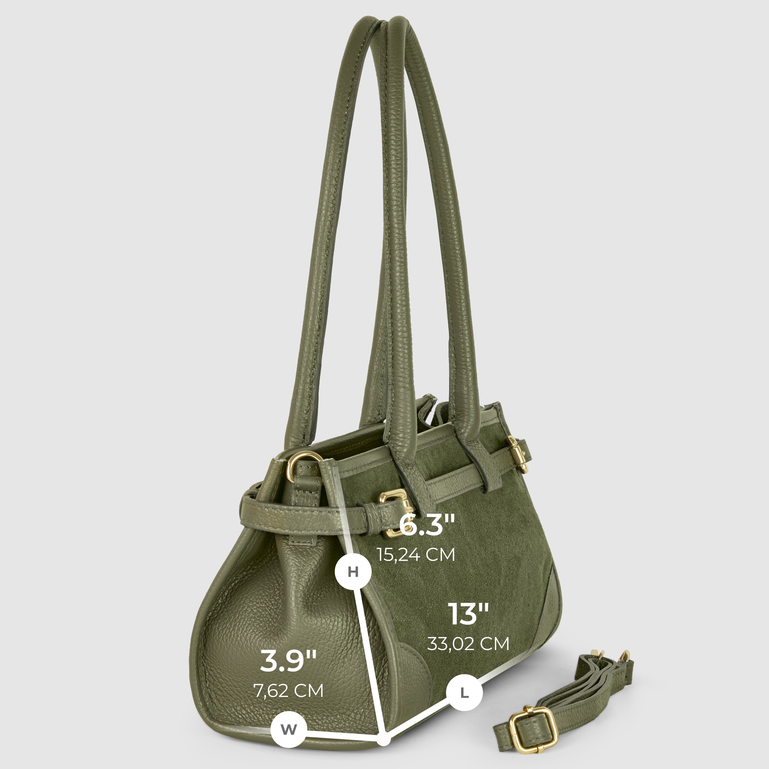 Italian Genuine Suede & Calf Leather Top-handle Bag 282615