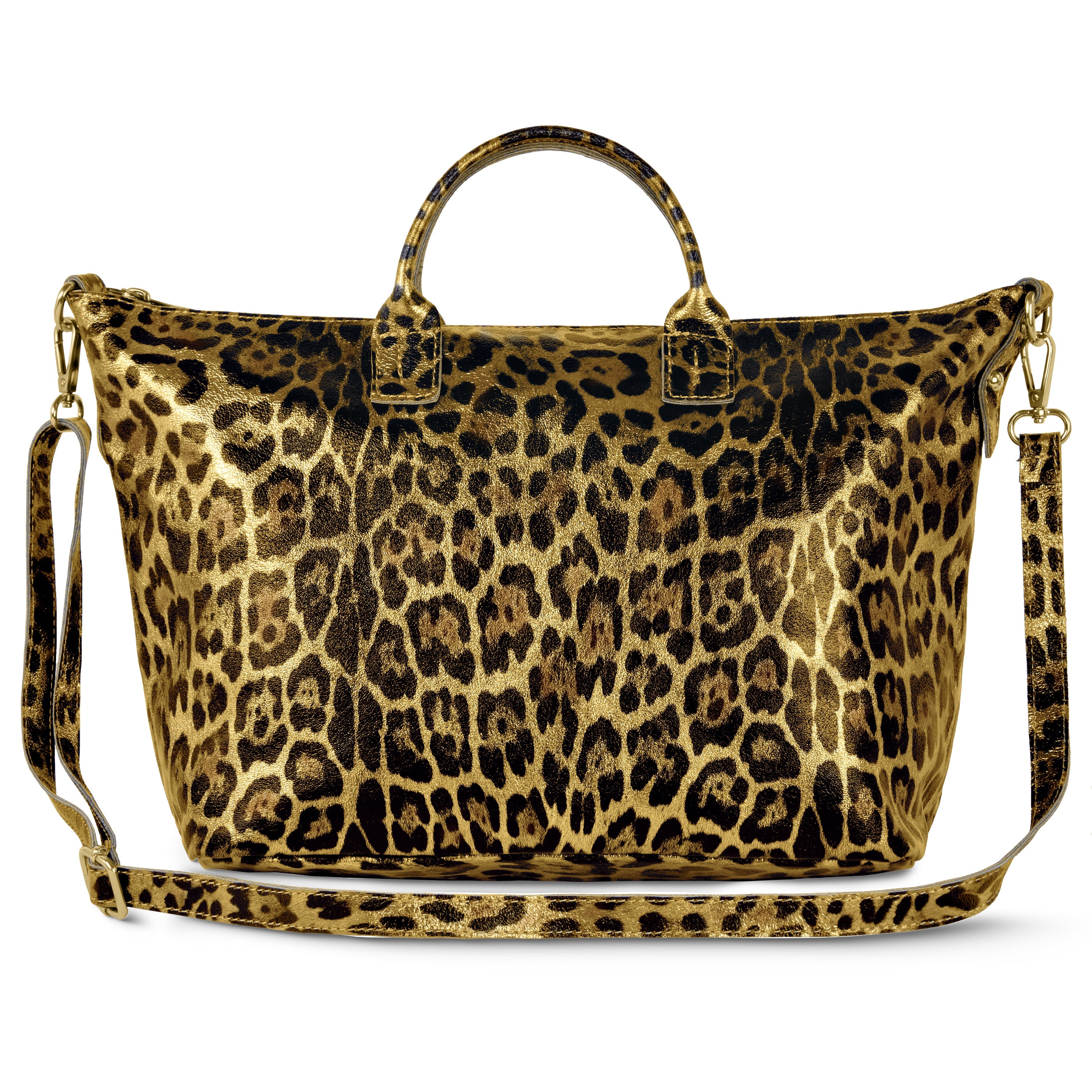 SteinMart.com | Italian Genuine Leopard-Print Metallic Suede Top