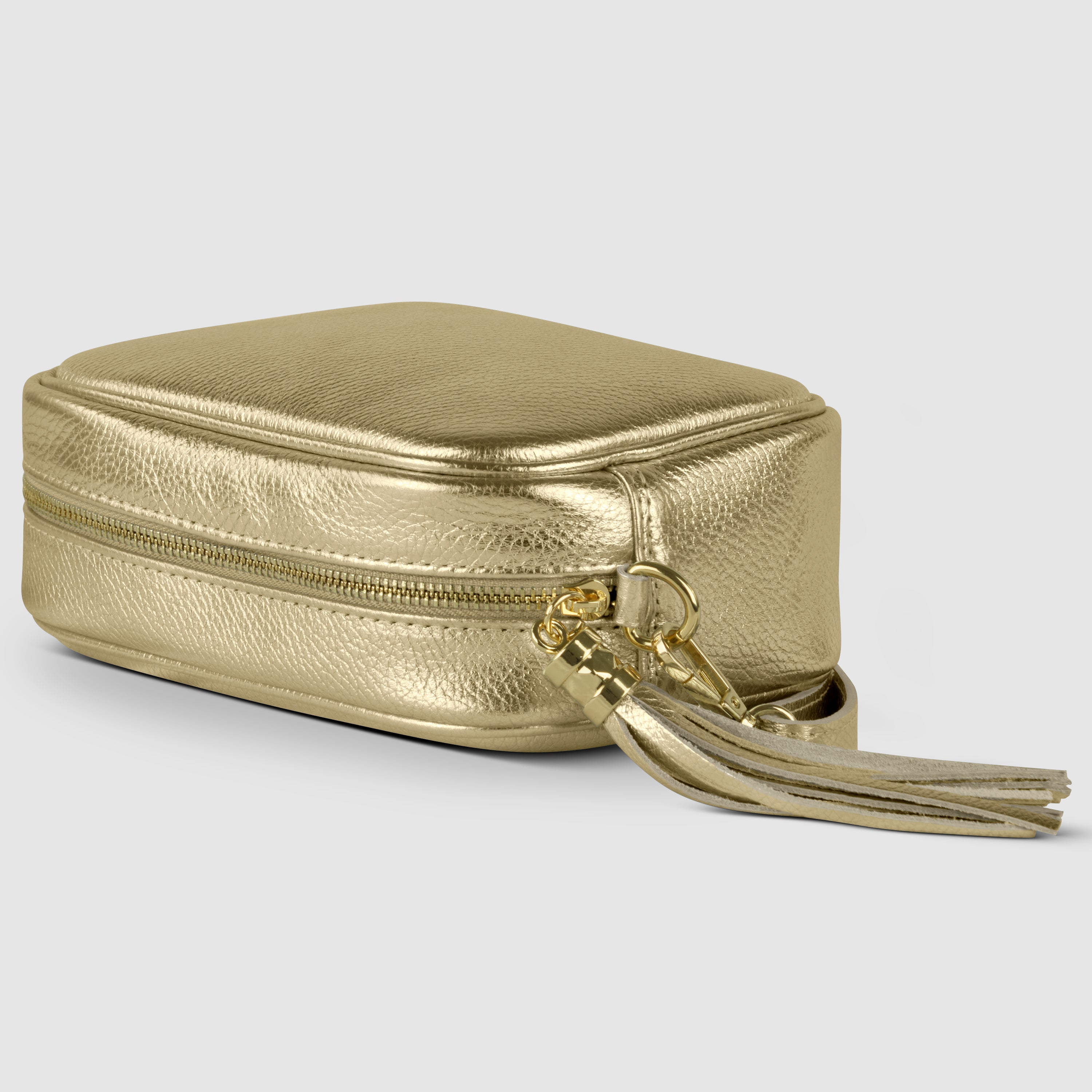 Italian Genuine Metallic Calf Leather Crossbody Bag 231302