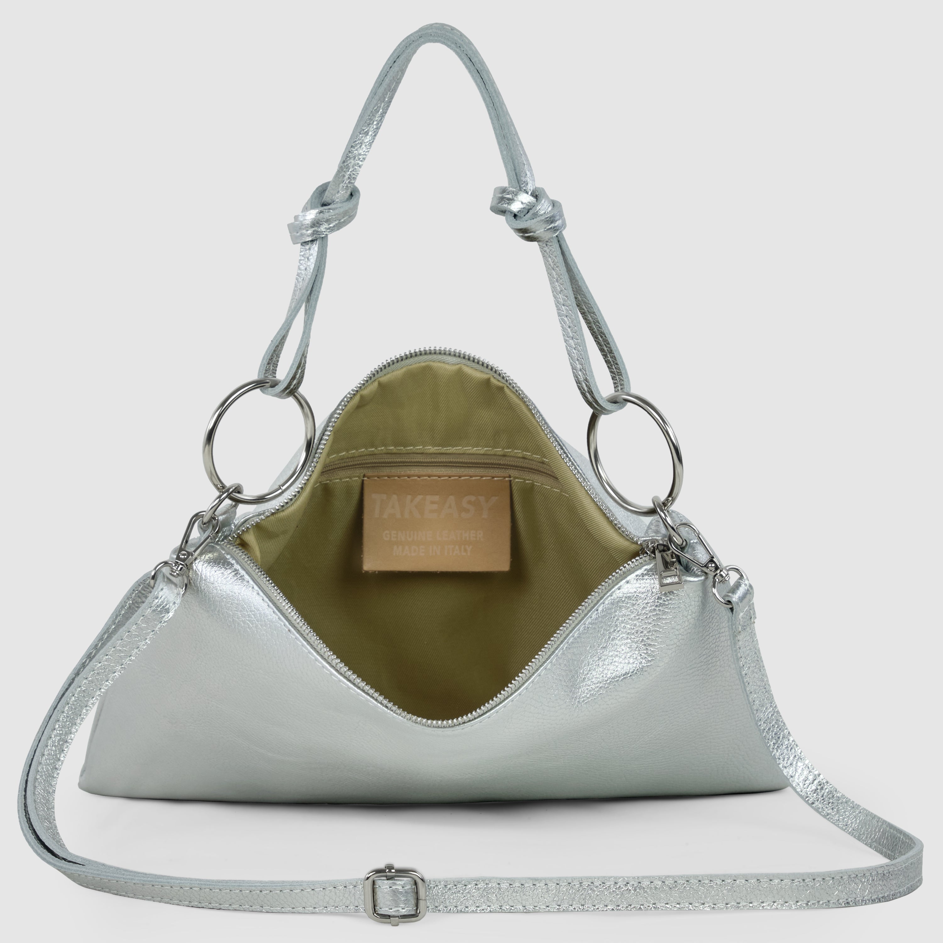 Italian Genuine Metallic Calf Leather Shoulder Bag 171551