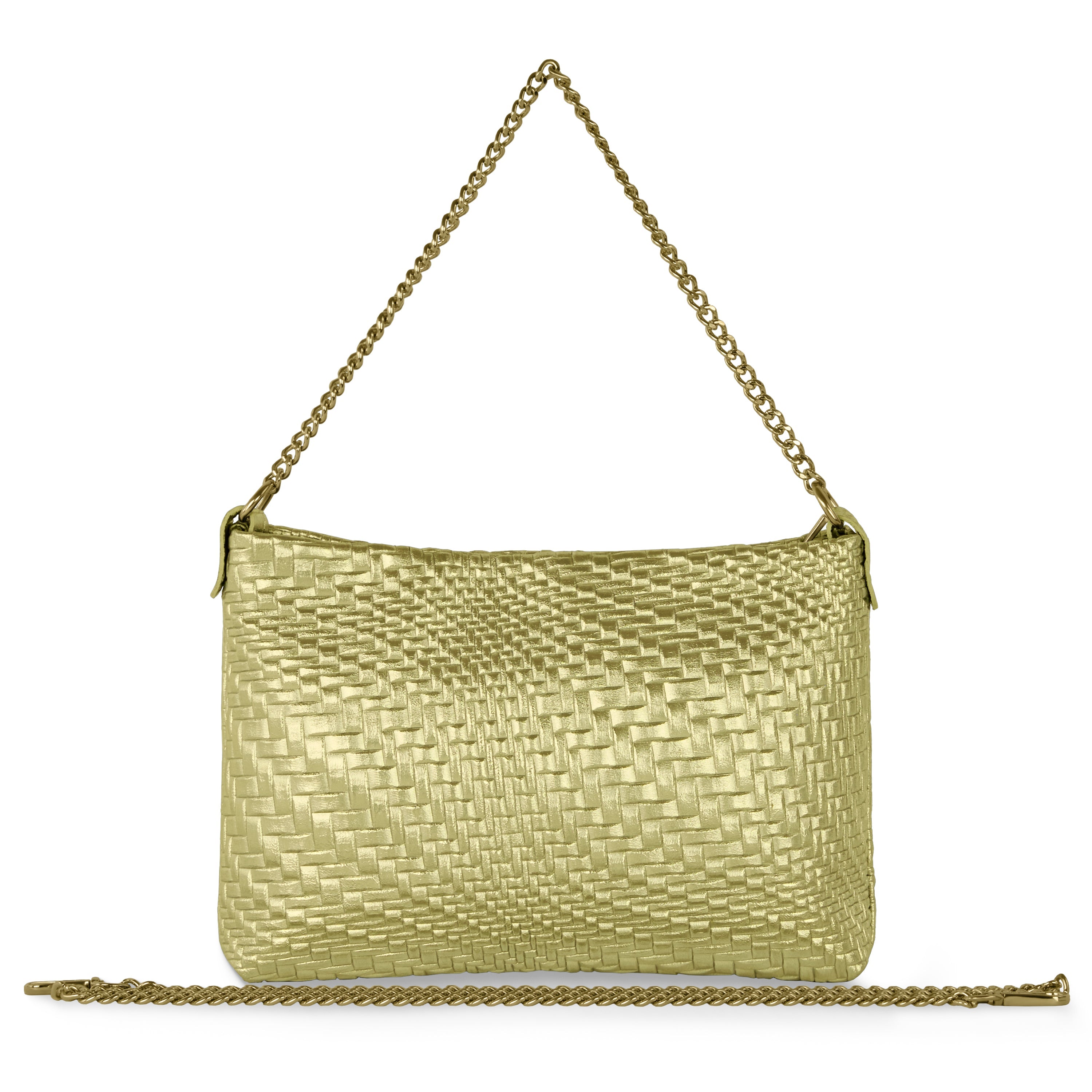 Italian Genuine Grid Metallic Suede Crossbody Bag 101315