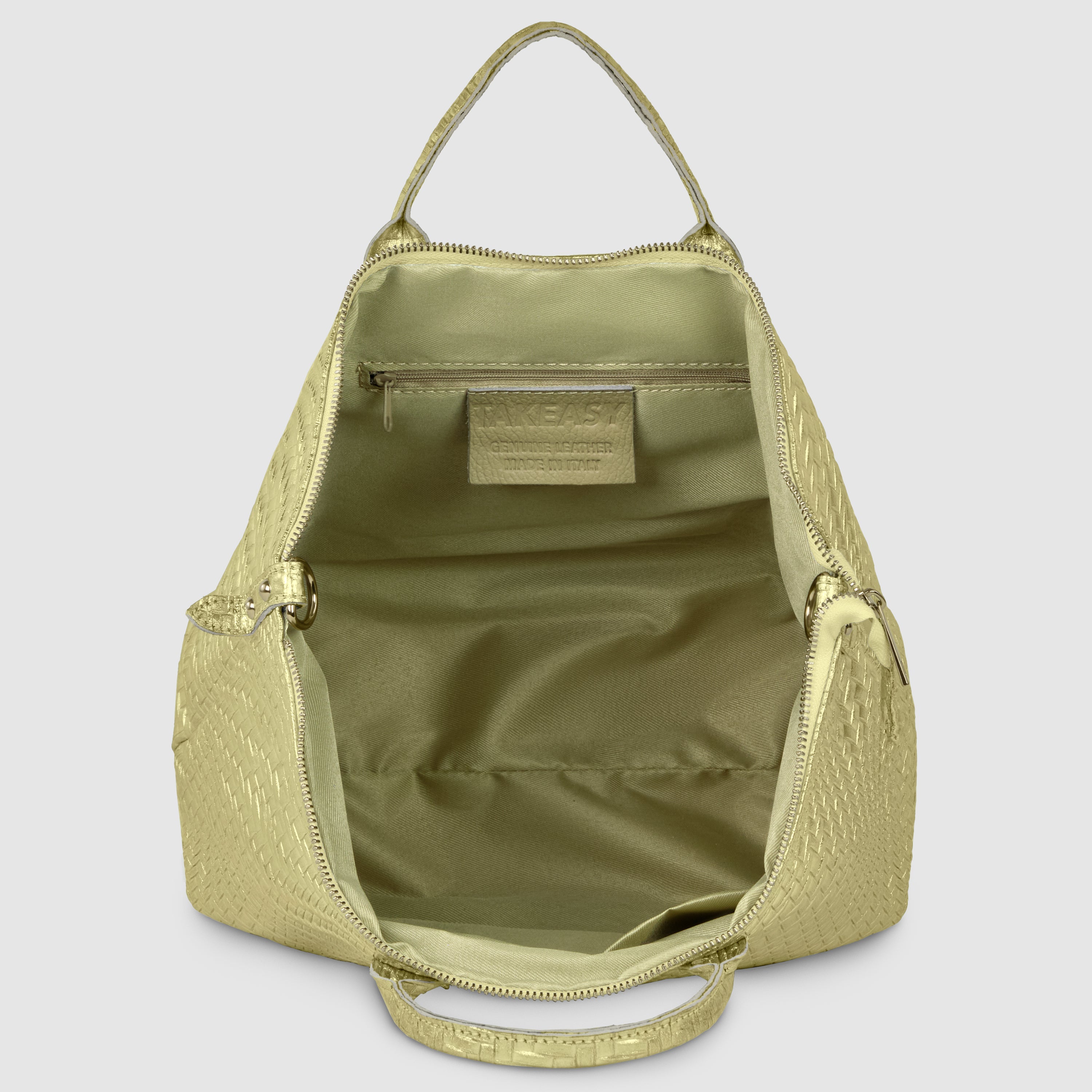 Italian Genuine Grid Metallic Suede Top-handle Bag 112615