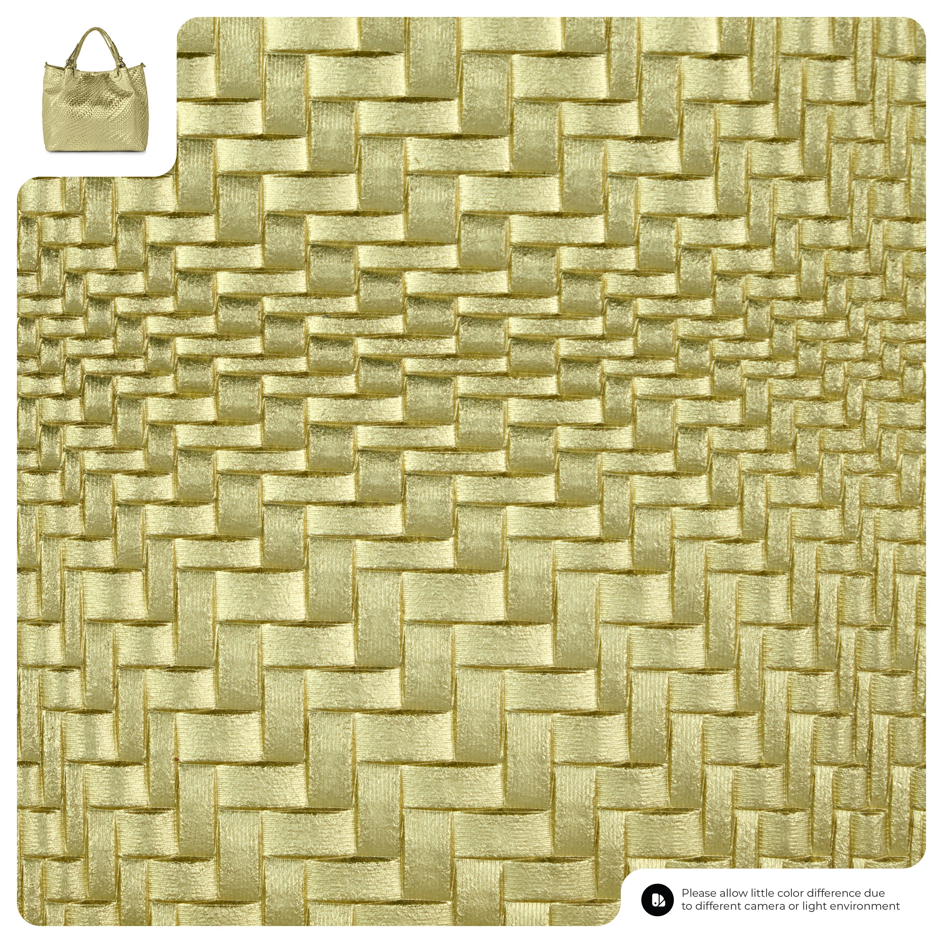 Italian Genuine Grid Metallic Suede Top-handle Bag 112615