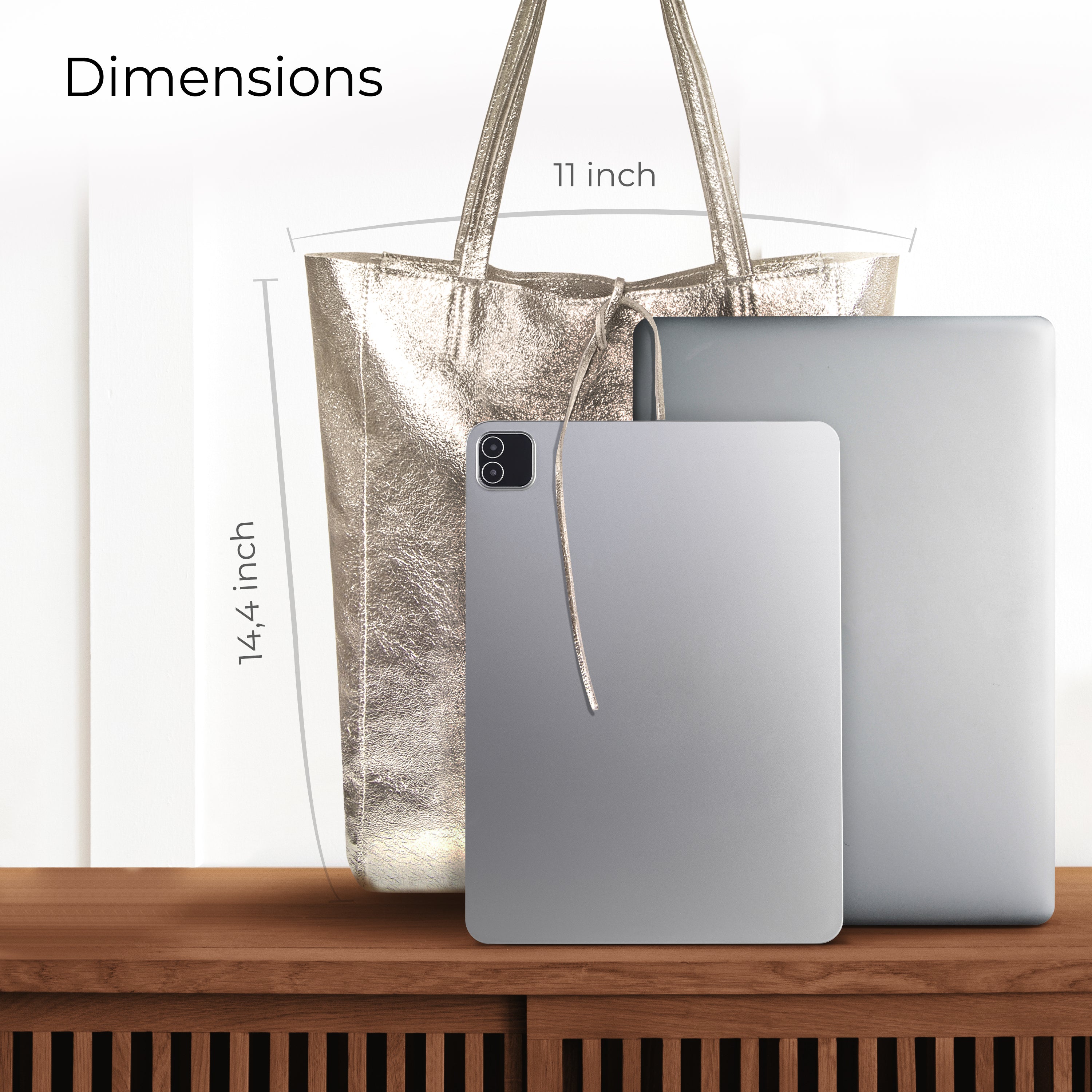 Italian Genuine Metallic Suede Tote Bag 201718