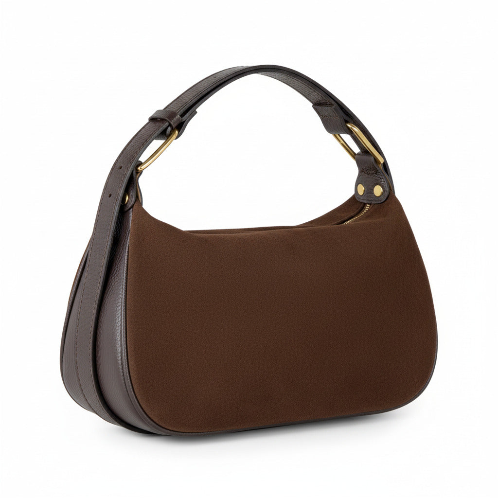 Italian Genuine Suede Crossbody Bag 242265