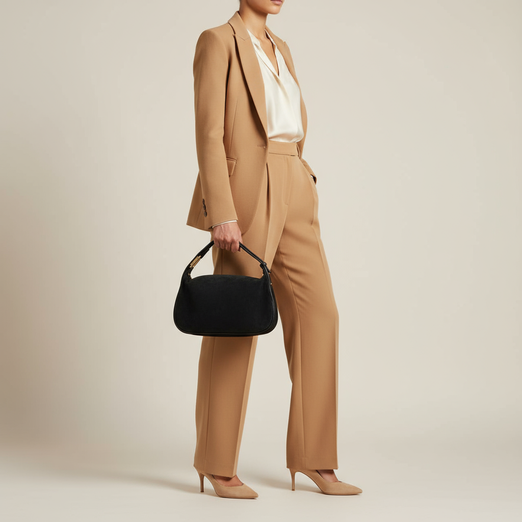 Italian Genuine Suede Crossbody Bag 242265