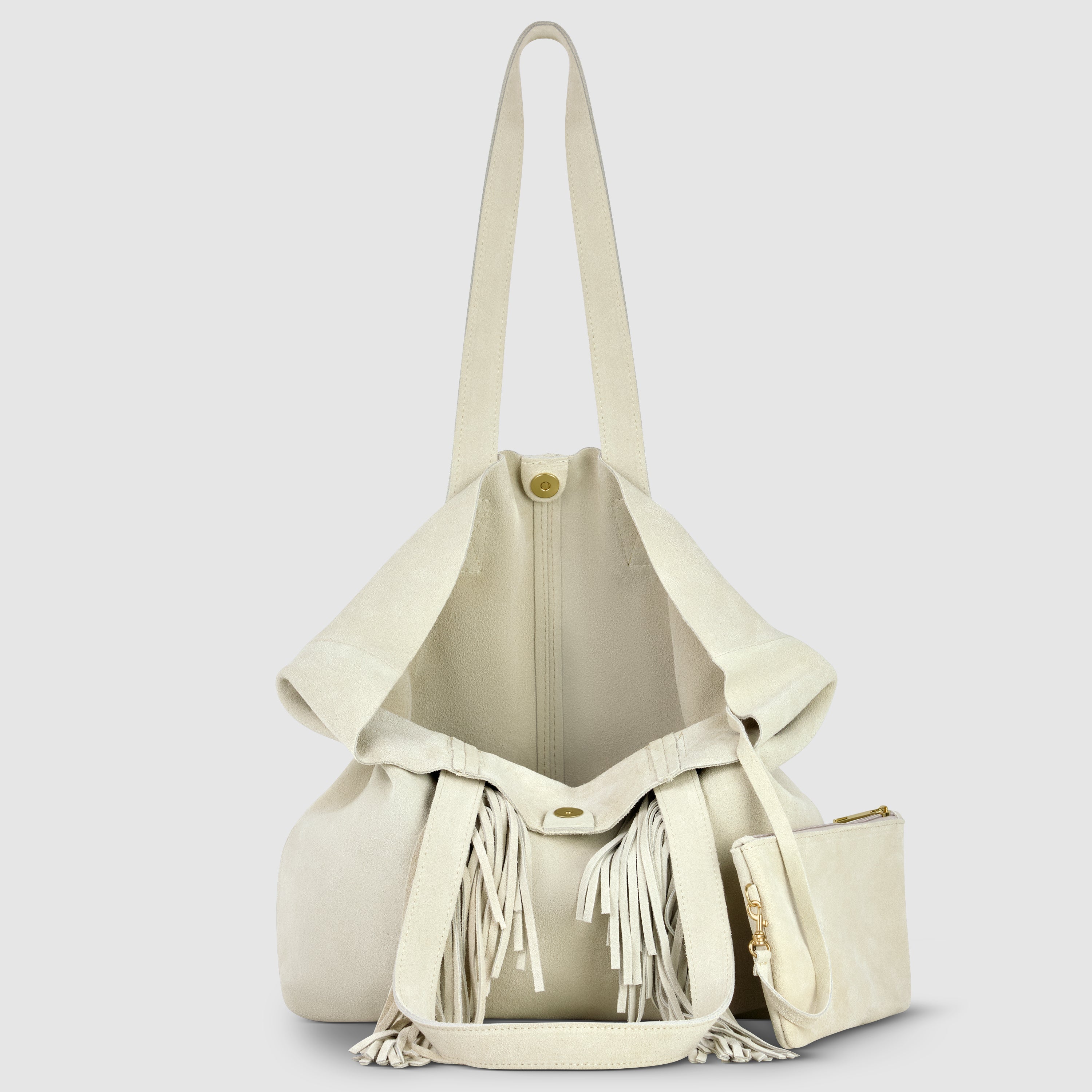 Suede Leather Tote Bag