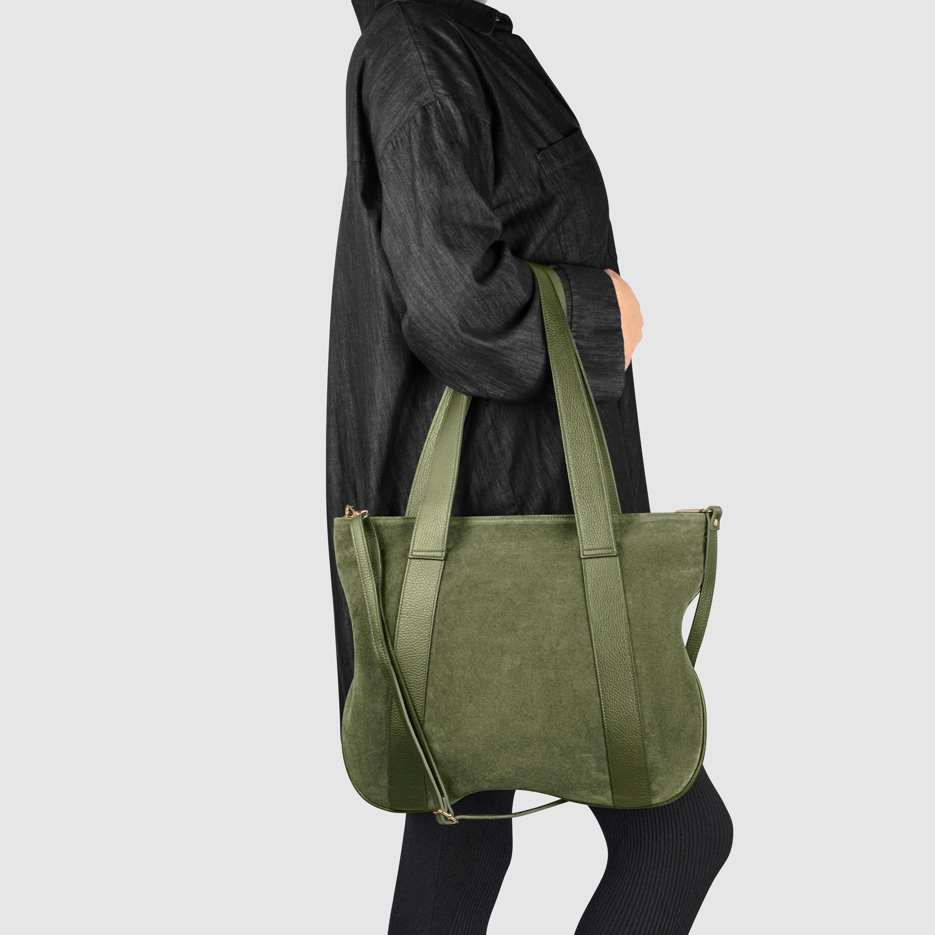 Italian Genuine Suede Satchel Bag