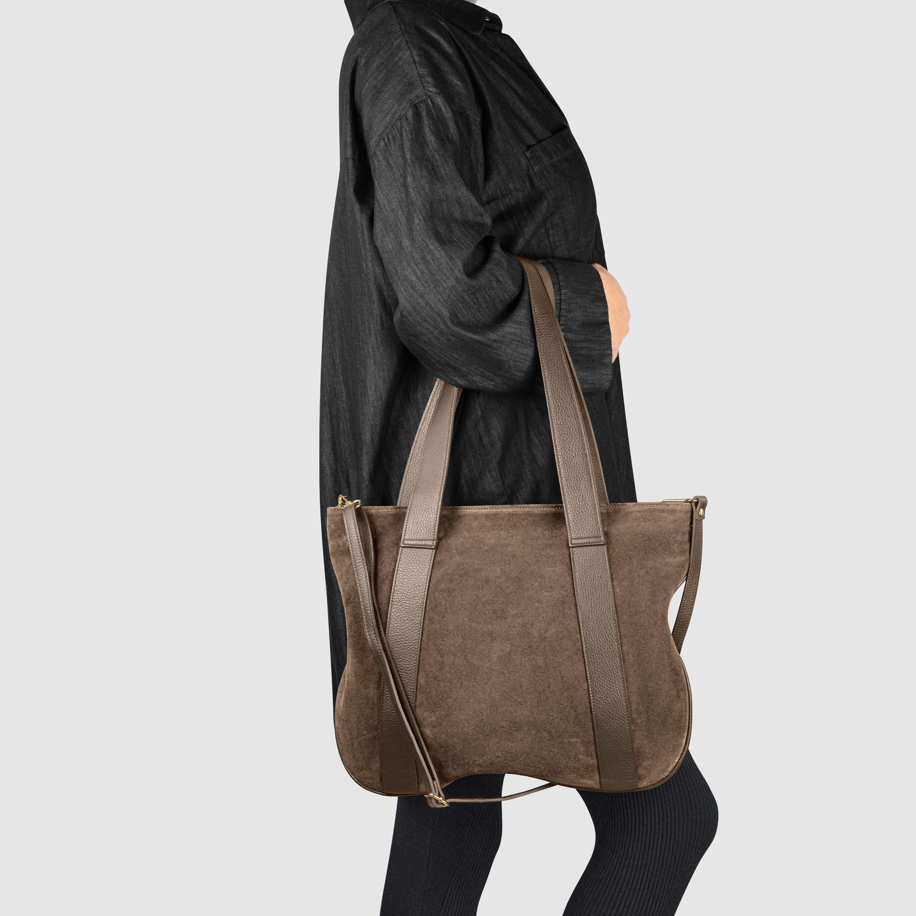 Italian Genuine Suede Satchel Bag