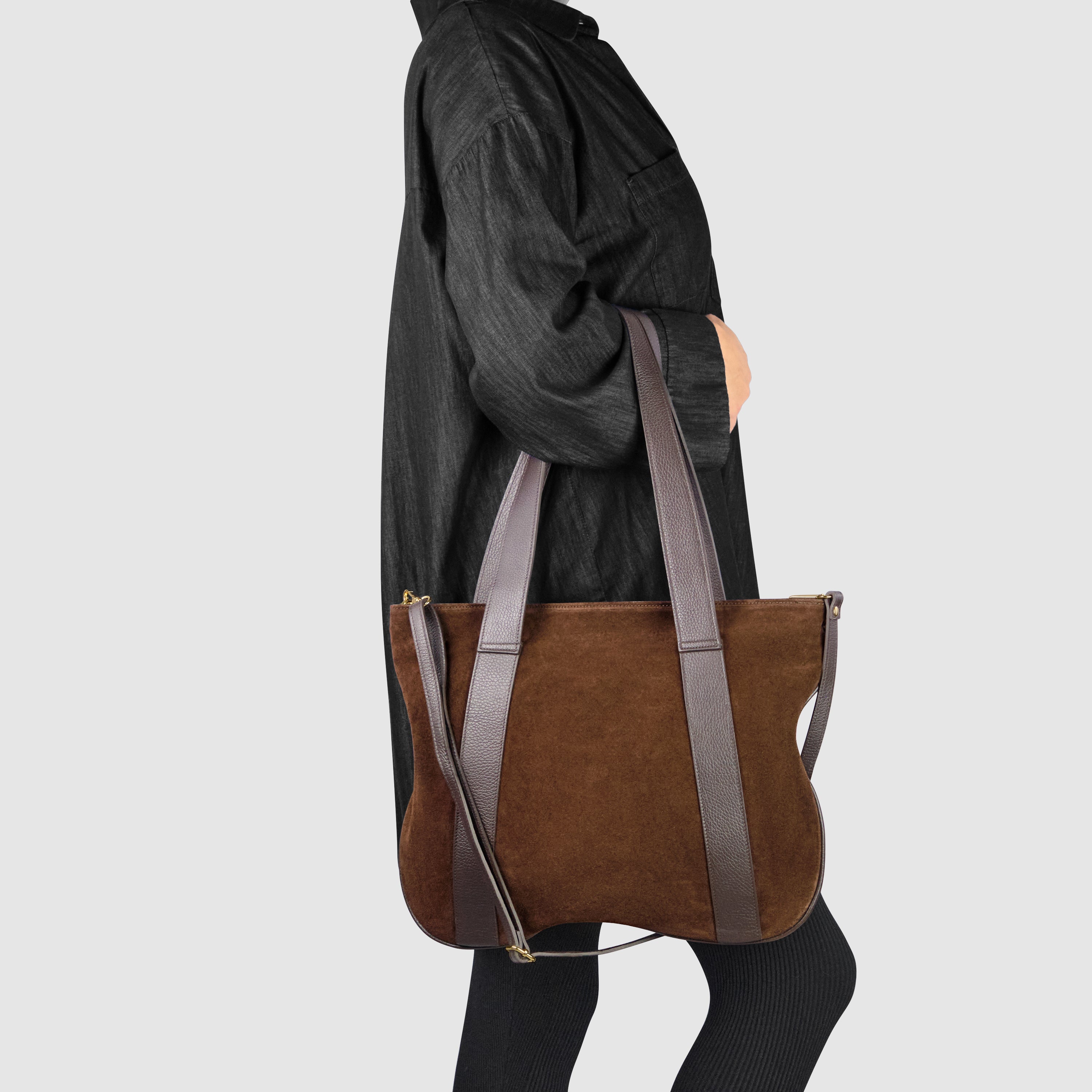 Italian Genuine Suede Satchel Bag