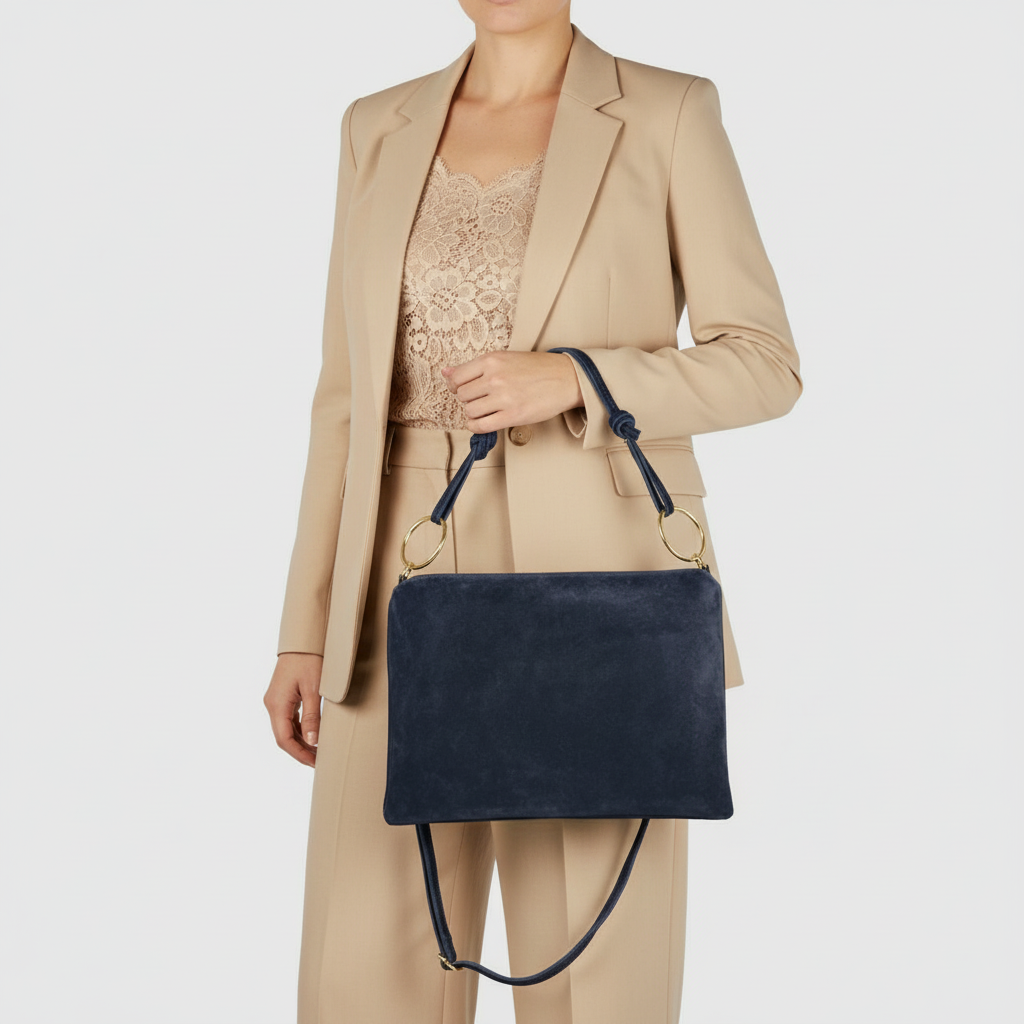 Italian Genuine Suede Shoulder Bag 171551
