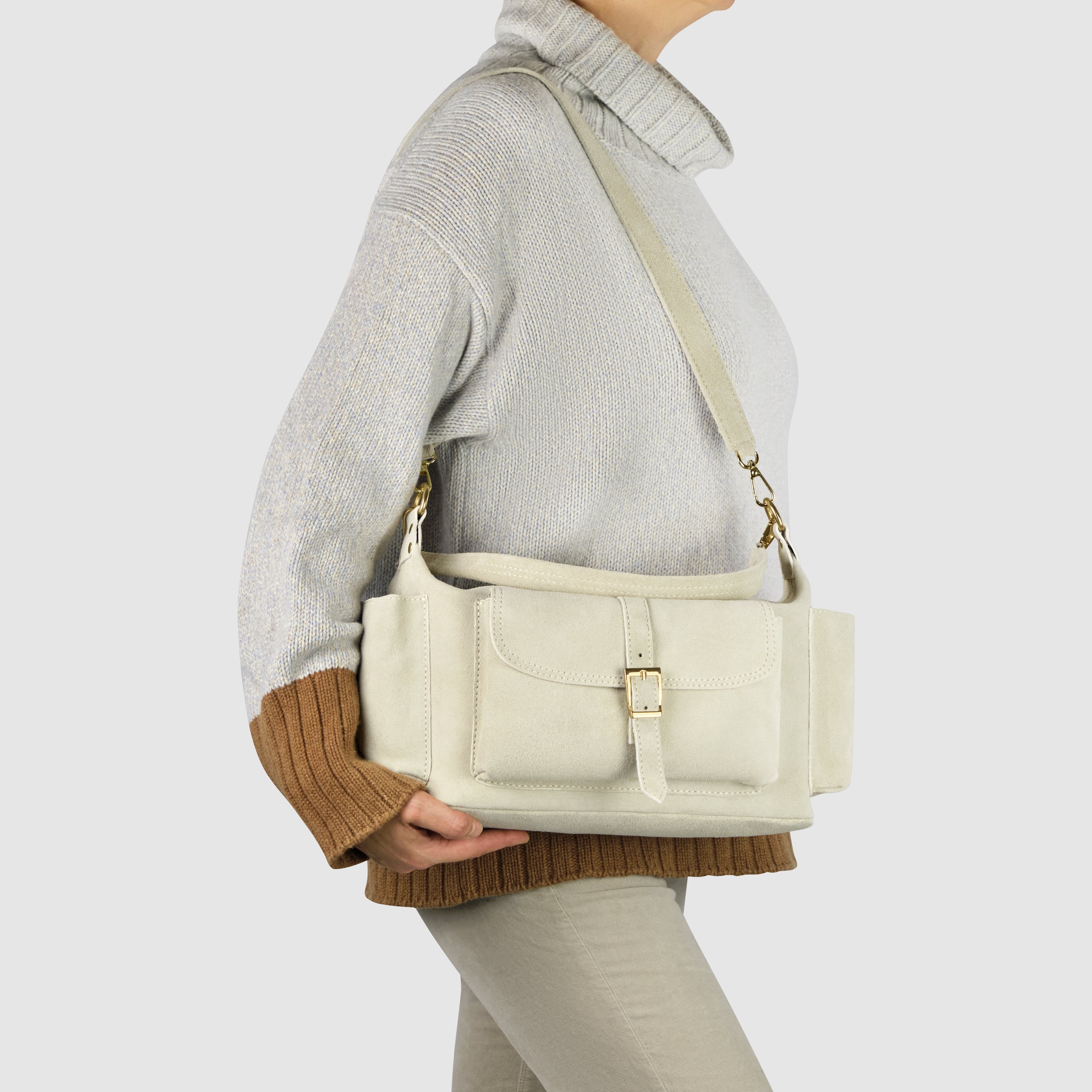 Italian Genuine Suede Shoulder Bag 323040
