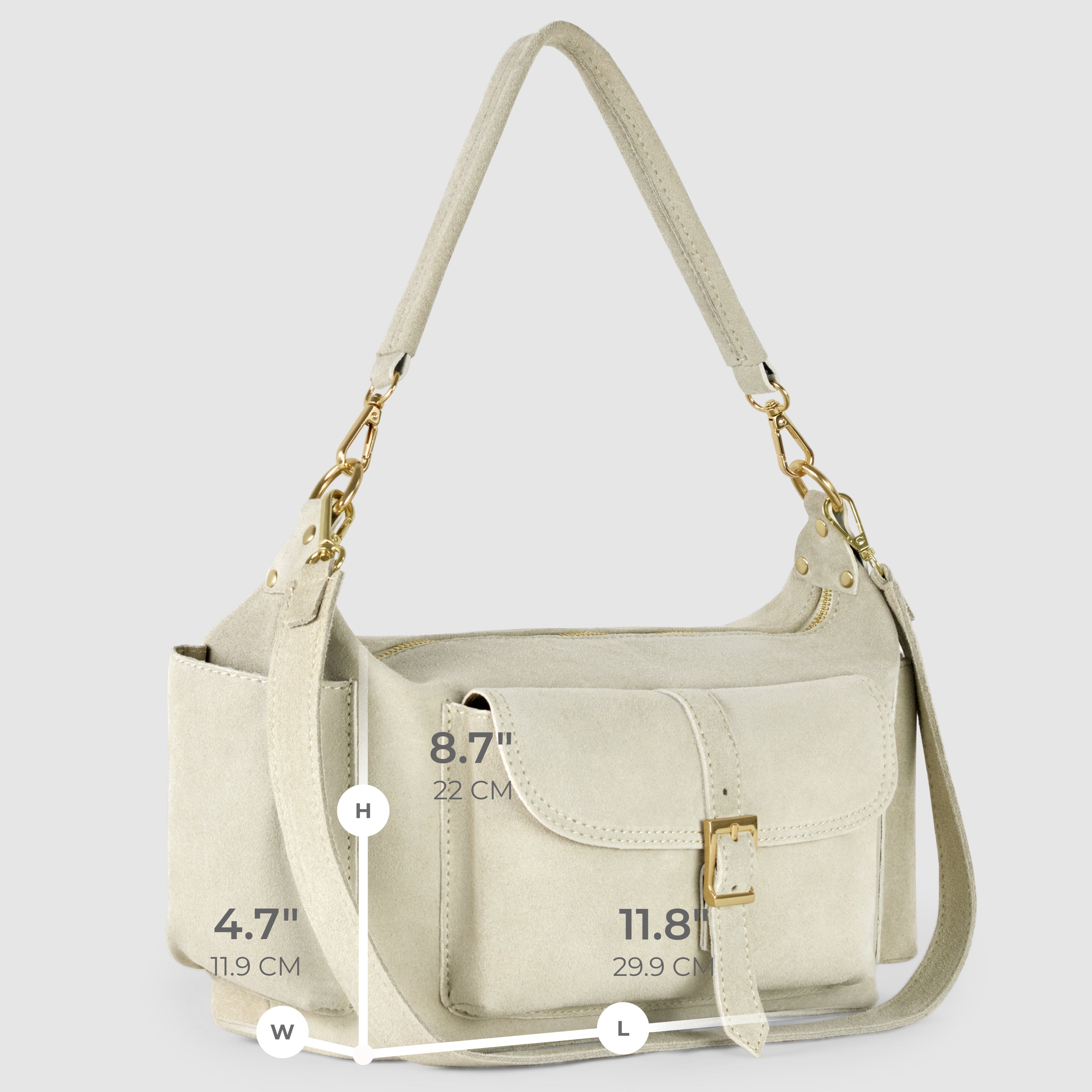 Italian Genuine Suede Shoulder Bag 323040