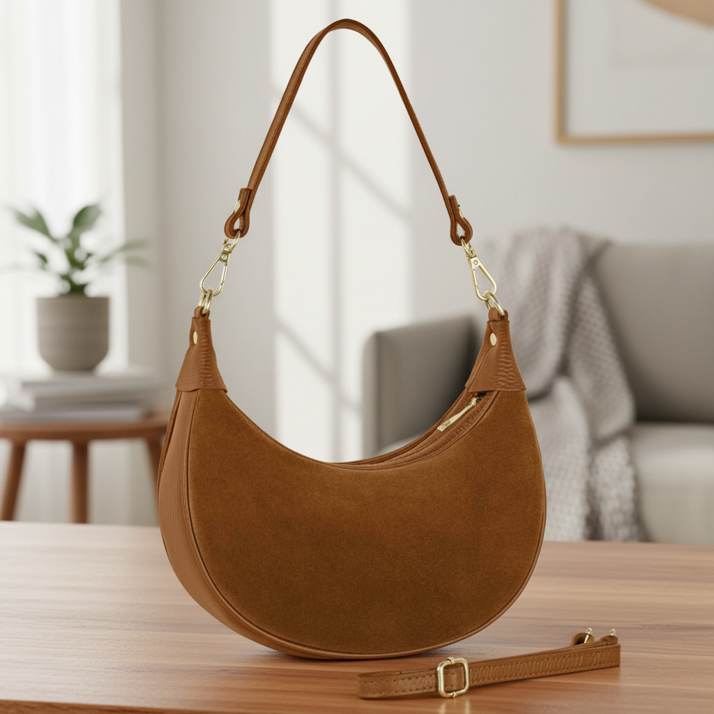 Italian Genuine Suede Shoulder Bag 222024