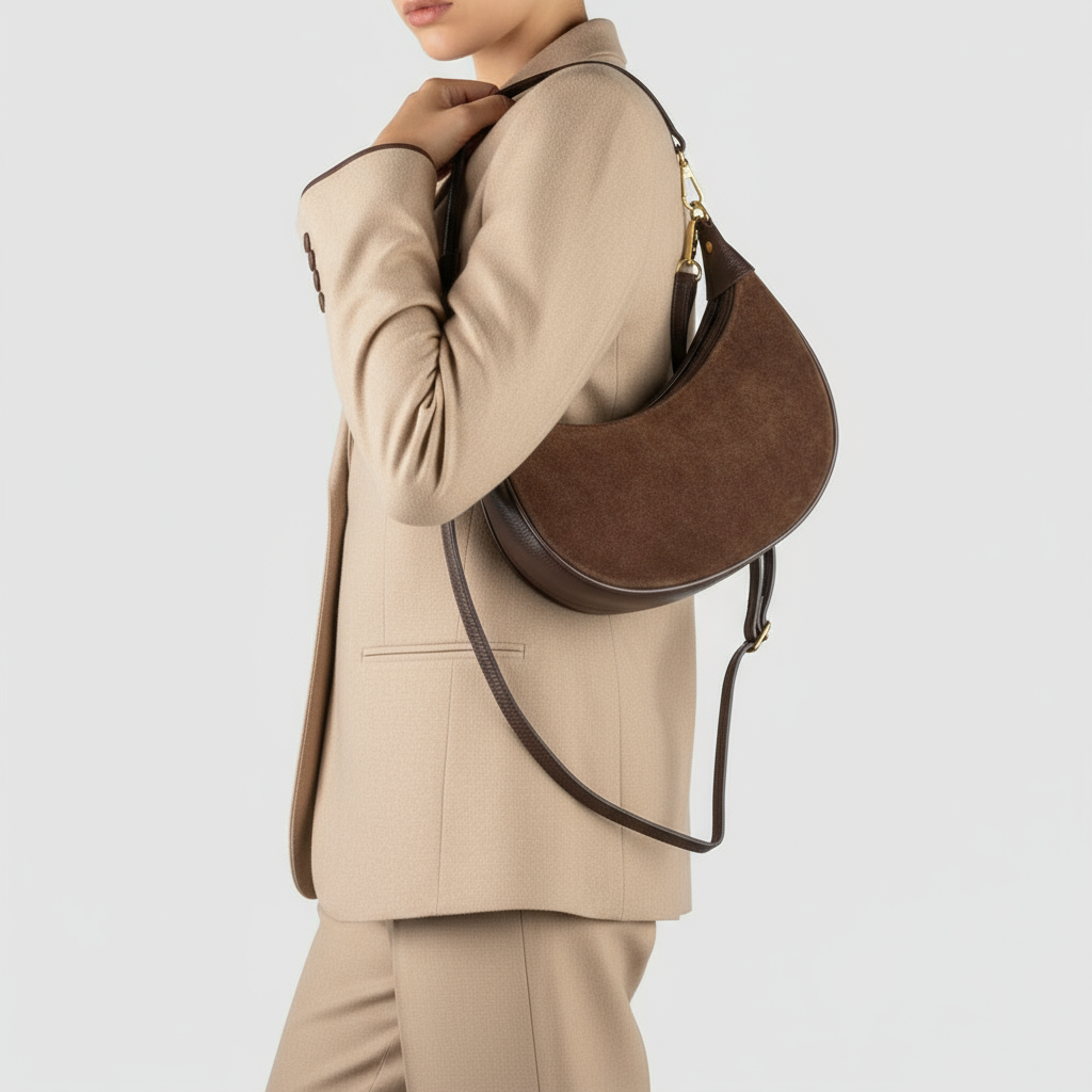 Italian Genuine Suede Shoulder Bag 222024