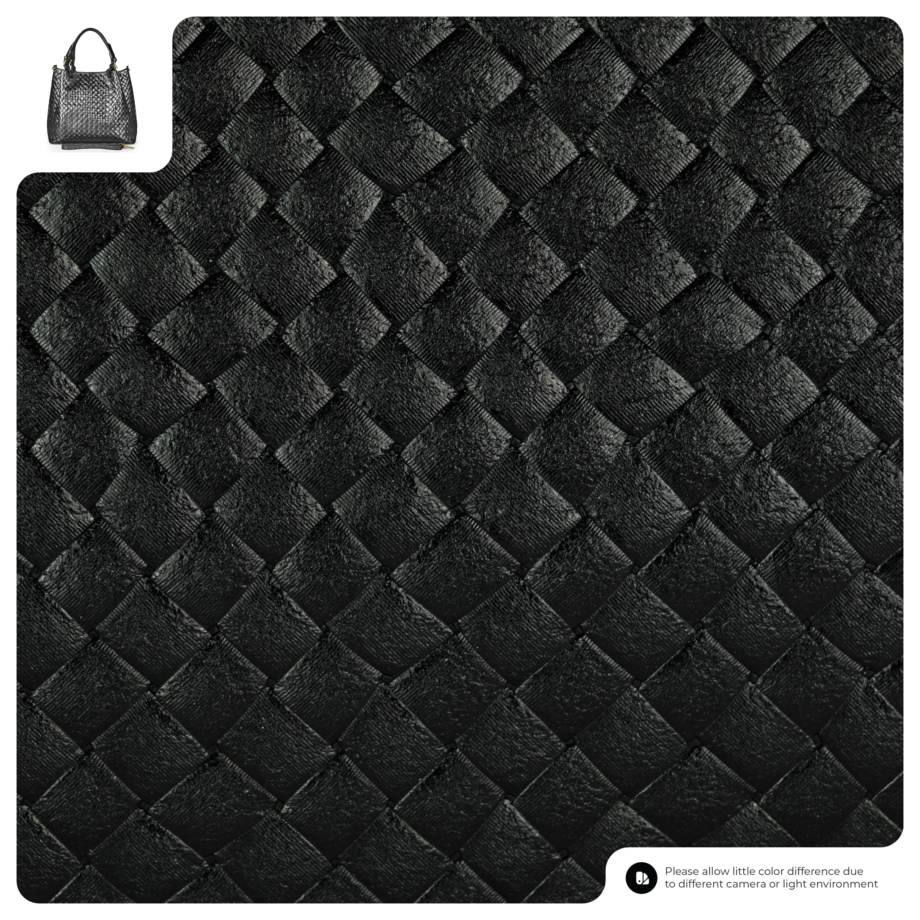 Weave Metallic Suede Leather Top-handle Bag