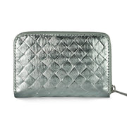 Weave Metallic Suede Leather Wallet