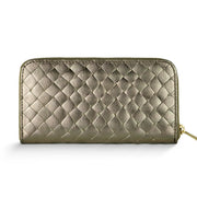 Weave Metallic Suede Leather Wallet