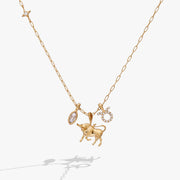 Taurus Zodiac Charm Cluster Necklace