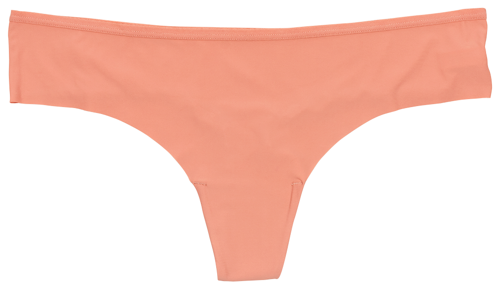 Pink Laser Cut Thong With Mesh Back