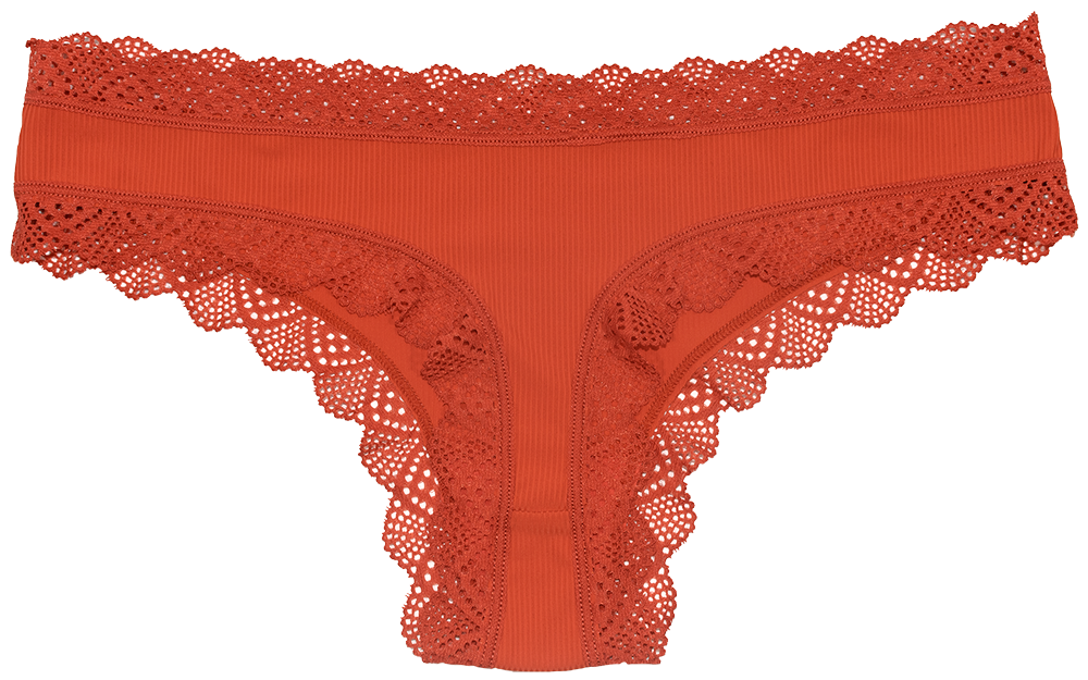 Pretty Red Lace-trim Thong