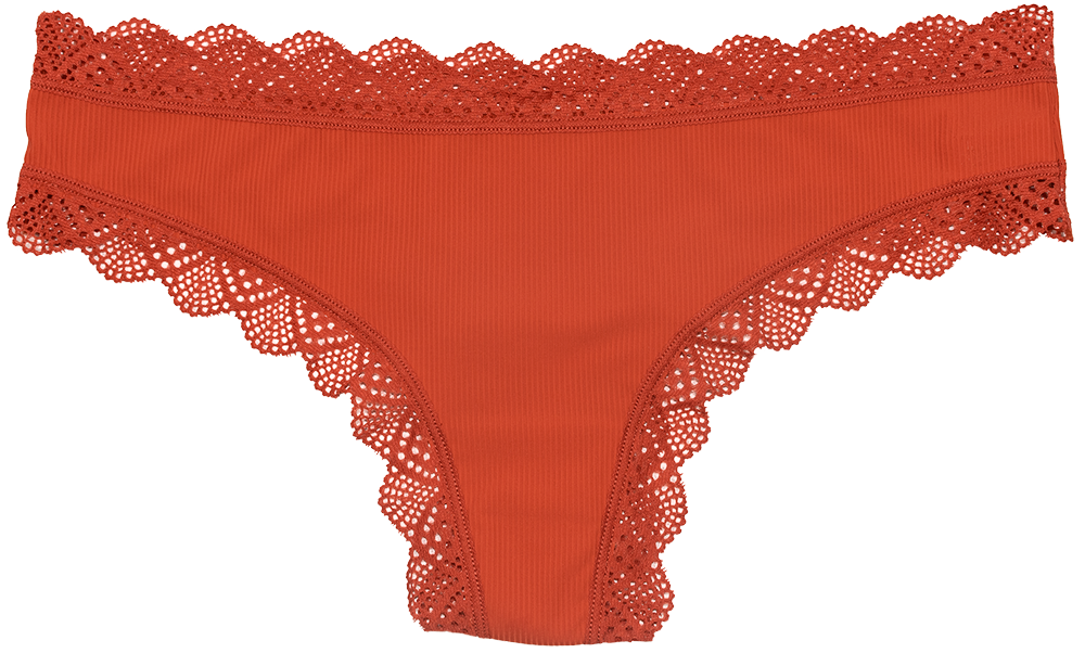 Pretty Red Lace-trim Thong