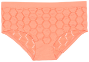 Peek-a-boo Jacquard Seamless Boyshort In Black Or Peach