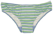 Blue And Green Striped Modal Bikini With Ruching