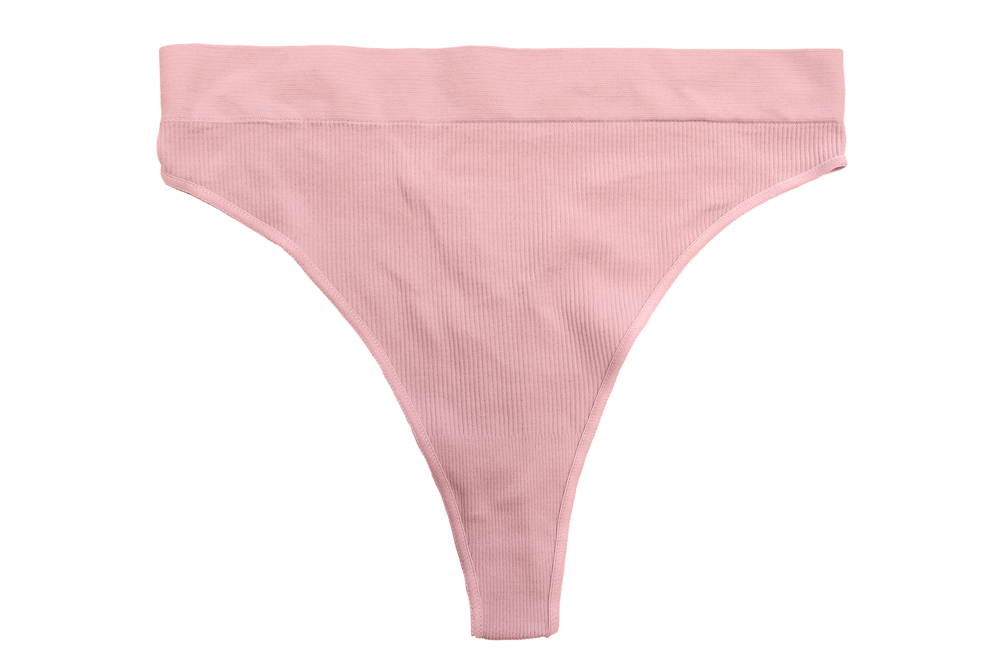 Seamless High Leg Ribbed Tag Free Thong