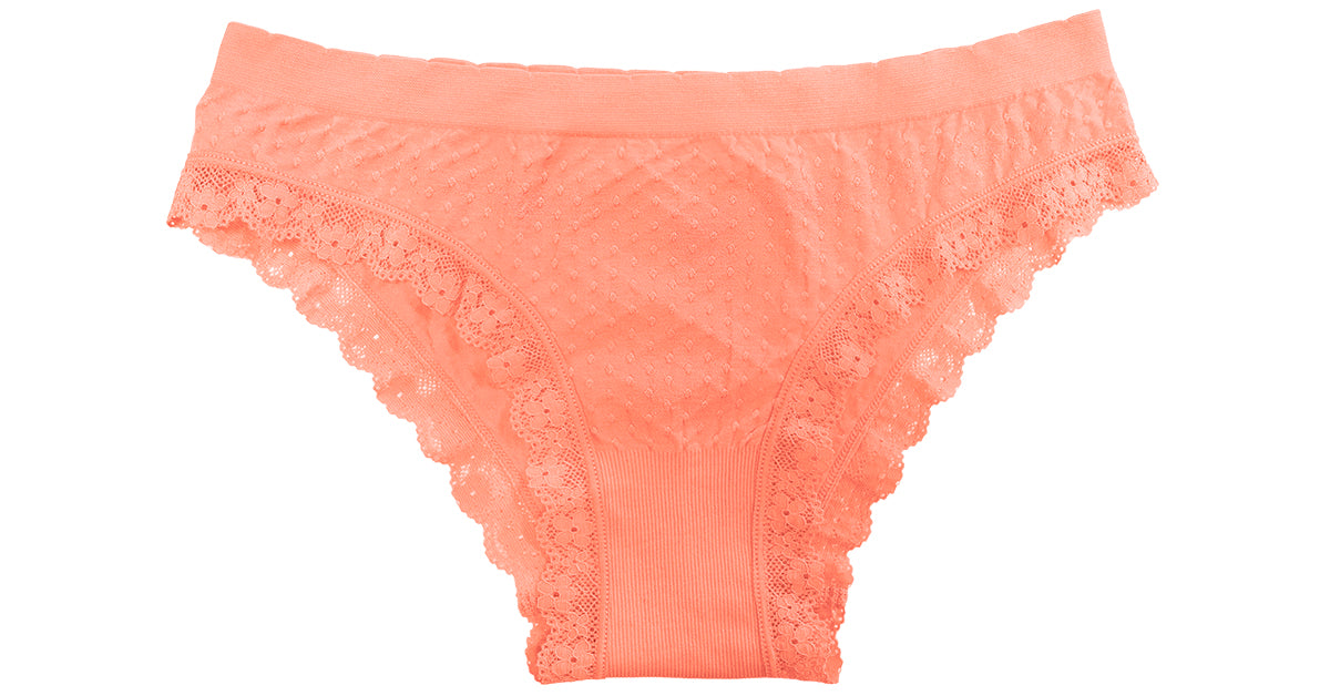 Scalloped Dot And Lace Seamless Tag Free Bikini