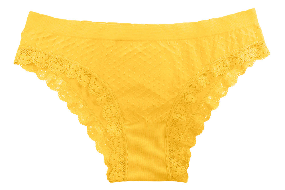 Scalloped Dot And Lace Seamless Tag Free Bikini