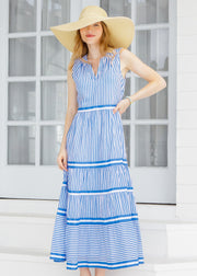 Flora Sleeveless Tiered Maxi Dress