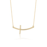 The Rachel Curved-Sideways Cross Necklace