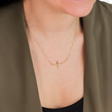 The Rachel Curved-Sideways Cross Necklace