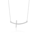 The Rachel Curved-Sideways Cross Necklace