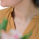 The Rachel Curved-Sideways Cross Necklace