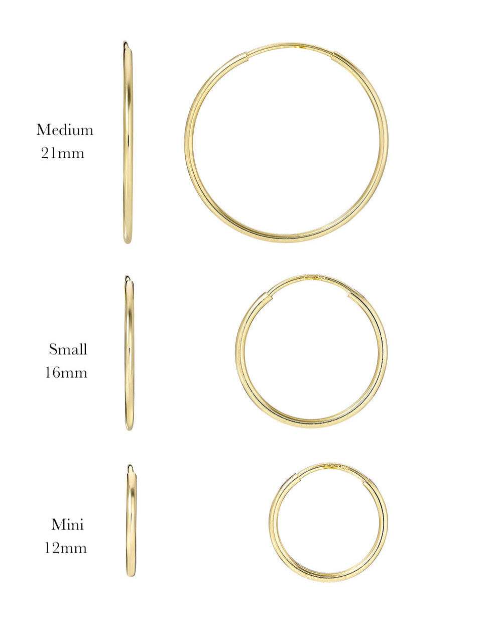 14k Gold Medium Thread Hoop Earrings