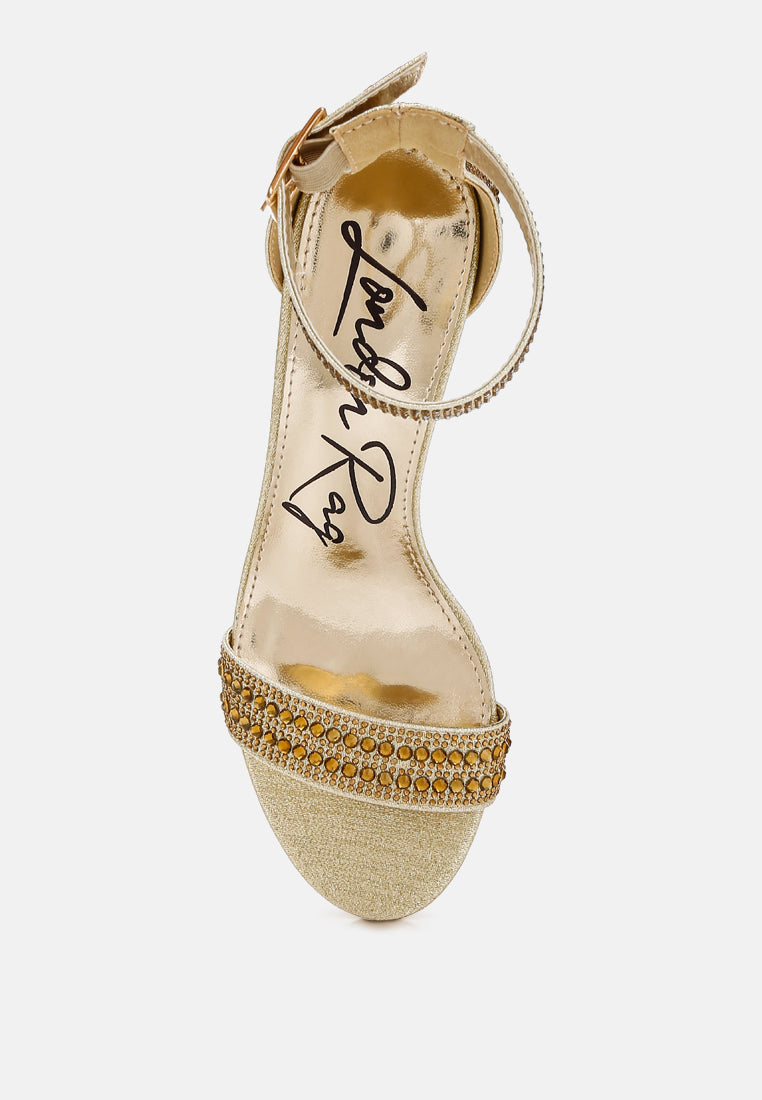 Twerky Rhinestones Embellished Block Sandals