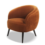 Upholstered Accent Chair with Curved Back